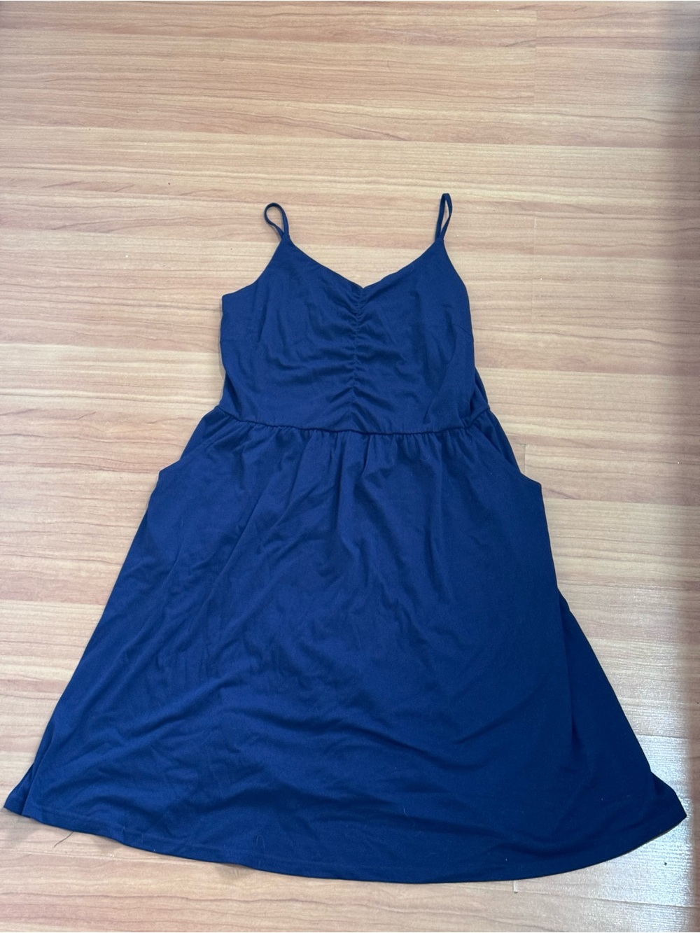 Yathon Navy Blue Midi Dress with Pockets XL
